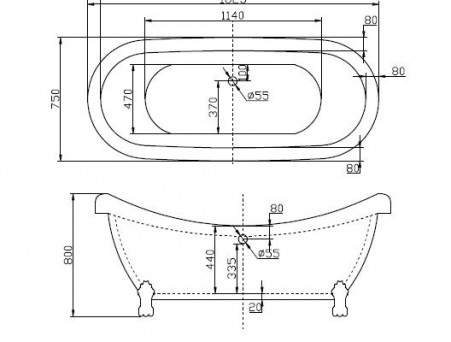 Акриловая Ванна «BelBagno» 182,5х75 Ножки Хром, Комплект (092541)