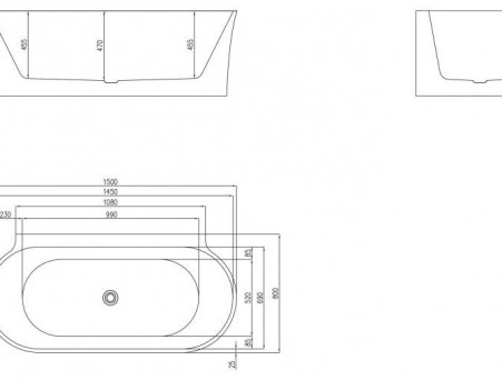 Акриловая Ванна «BelBagno» 150х80 (BB409-1500-800)