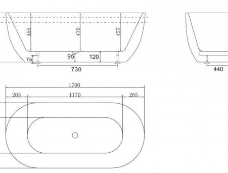 Акриловая Ванна «BelBagno» 170х80 (BB70-1700-800)