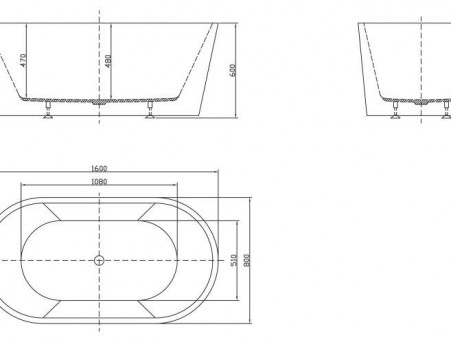 Акриловая Ванна «BelBagno» 160х80, Комплект (BB202-1600-800)