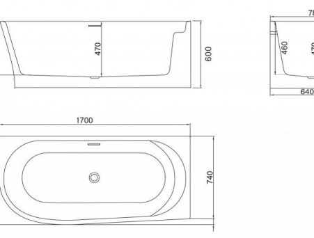 Акриловая Ванна «BelBagno» 170х78 R, Комплект (BB410-1700-780-R)