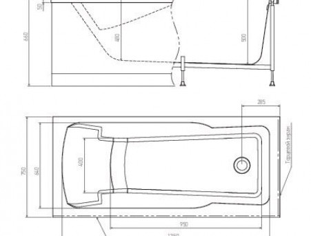 Акриловая Ванна «Alex Baitler» Madin 150х75, Комплект (097481)