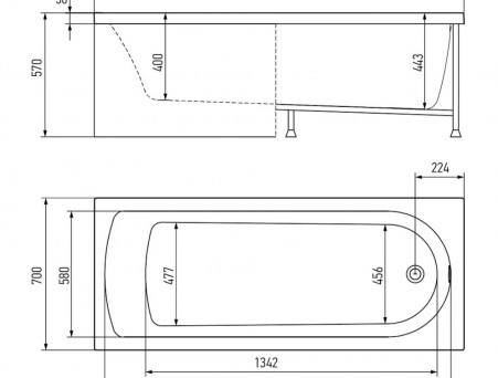Акриловая Ванна «Alex Baitler» Michigan 170х70 (159164)
