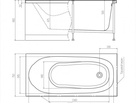 Акриловая Ванна «Alex Baitler» Nemi 170х75 (096643)