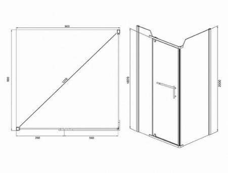Душевое Ограждение «Comforty» 900x2000x900 (Comforty 32N)
