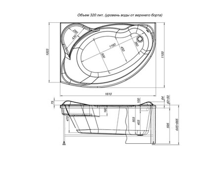 Фронтальная Панель для Ванны «Aquanet»  Jamaica 160 L (00139552)