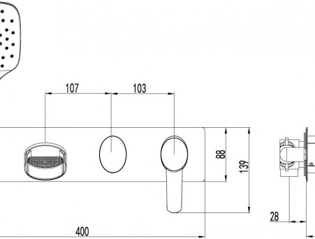 Смеситель для Ванны с Душем «Lemark» Atlantiss, Хром (LM3224C)