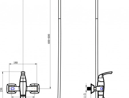 Смеситель для Ванны с Душем «Lemark» Nubira, Черный, Бронзовый (LM6214ORB)