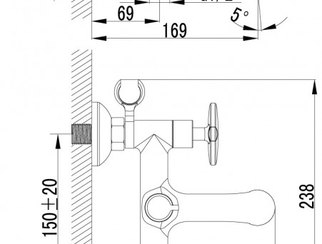 Смеситель для Ванны с Душем «Lemark» Plus Spirit, Хром (LM1912C)