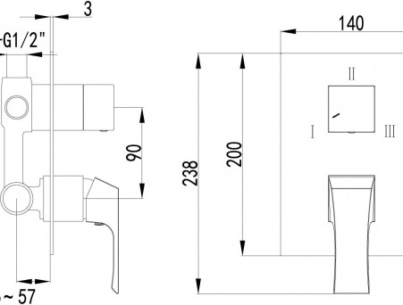 Смеситель для Ванны с Душем «Lemark» Unit, Хром (LM4528C)