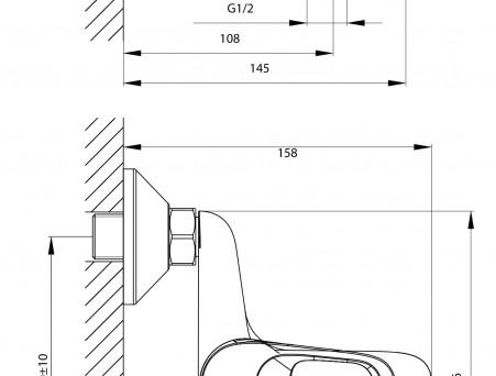 Смеситель для Ванны с Душем «Rossinka» B, Хром (B35-30)