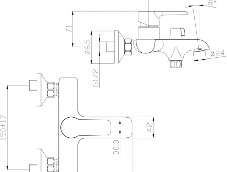 Смеситель для Ванны с Душем «Rossinka» W, Белый, Хром (W35-31)