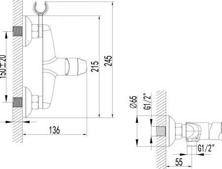 Смеситель для Душа «Lemark» Partner, Хром (LM6559C)