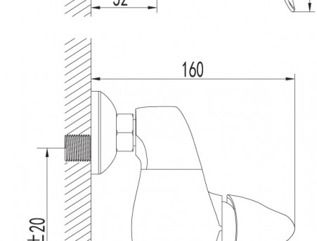 Смеситель для Душа «Lemark» Poseidon, Хром (LM4233C)