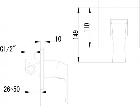 Смеситель для Душа «Lemark» Unit, Хром (LM4523C)