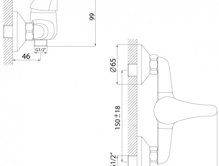 Смеситель для Душа «Rossinka» A, Хром (A35-41)
