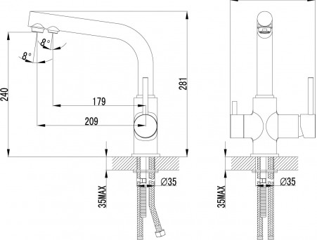 Смеситель для Кухонной Мойки «Lemark» Comfort, Хром (LM3061C)