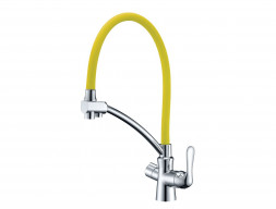 Смеситель для Кухонной Мойки «Lemark» Comfort, Хром, Желтый (LM3070C-Yellow)
