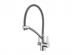 Смеситель для Кухонной Мойки «Lemark» Comfort, Хром, Серый (LM3071C-Gray)