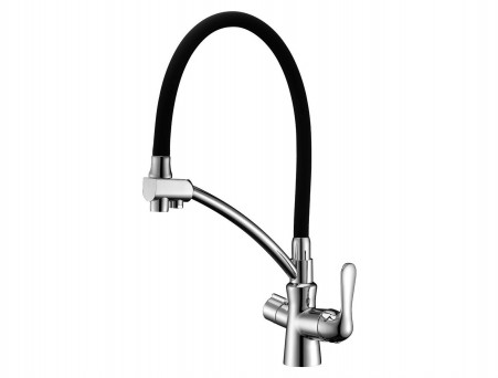 Смеситель для Кухонной Мойки «Lemark» Comfort, Хром, Черный (LM3070C)