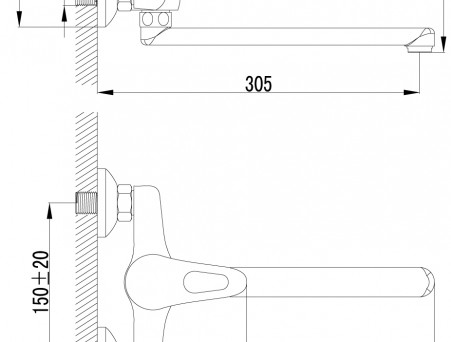 Смеситель для Ванны и Раковины «Lemark» Luna, Хром (LM4111C)