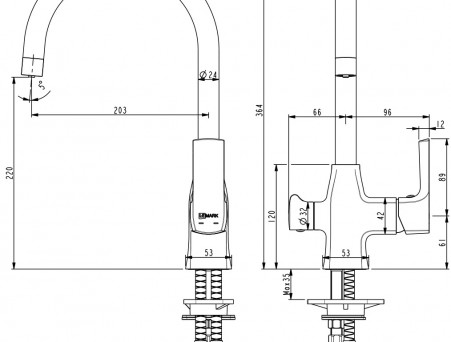 Смеситель для Кухонной Мойки «Lemark» Ursus, Черный (LM7261BL)