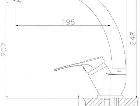 Смеситель для Кухонной Мойки «Rossinka» B, Хром (B35-25)