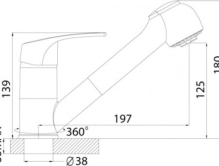 Смеситель для Кухонной Мойки «Rossinka» D, Хром (D40-25)