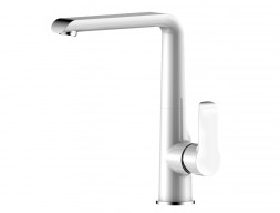Смеситель для Кухонной Мойки «Rossinka» W, Белый, Хром (W35-23)