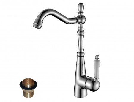 Смеситель для Кухонной Мойки «Rossinka» Z, Белый, Хром (Z35-20U)