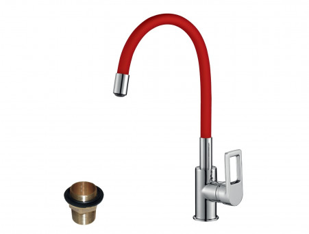 Смеситель для Кухонной Мойки «Rossinka» Z, Красный, Хром (Z35-35U-Red)