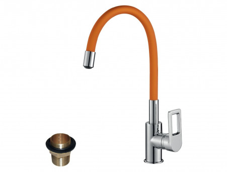 Смеситель для Кухонной Мойки «Rossinka» Z, Оранжевый, Хром (Z35-35U-Orange)