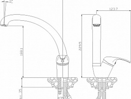 Смеситель для Кухонной Мойки «Rossinka», Черный (Y35-23)