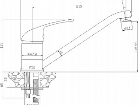Смеситель для Кухонной Мойки «Rossinka», Черный (Y40-21)