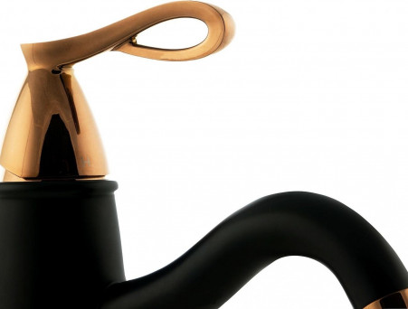 Смеситель для Раковины «Lemark» Prime с Донным Клапаном, Черный, Золото (LM6106BRG)