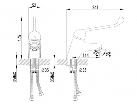 Смеситель для Раковины «Lemark» Project, Хром (LM4606C)