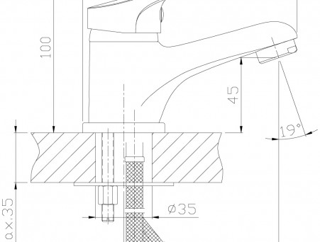 Смеситель для Раковины «Rossinka» B, Хром (B35-11)
