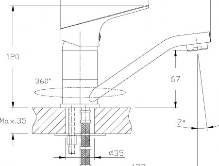 Смеситель для Раковины «Rossinka» RS29, Хром (RS29-22)