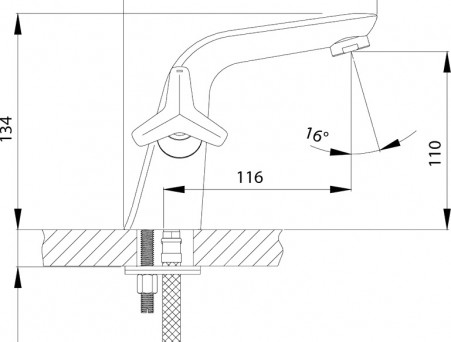 Смеситель для Раковины «Rossinka» RS41, Хром, Золото (RS41-61)