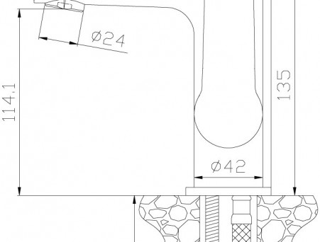 Смеситель для Раковины «Rossinka» W, Белый, Хром (W35-11)
