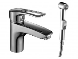 Смеситель для Раковины с Гигиеническим Душем «Rossinka» T, Хром (T40-15)