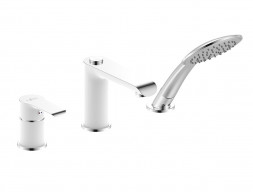 Смеситель на Борт Ванны «Rossinka» Белый, Хром (W40-39)