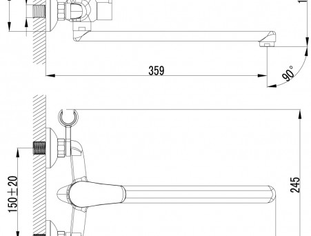 Смеситель Универсальный «Lemark» Partner, Хром (LM6551C)