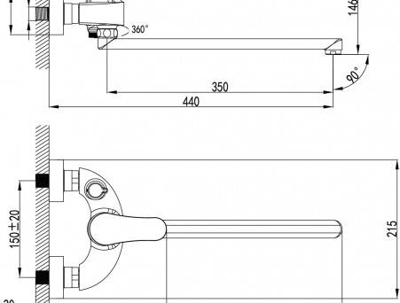 Смеситель Универсальный «Lemark» Shift, Хром (LM4317C)