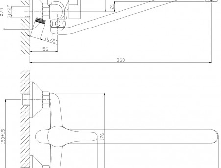 Смеситель Универсальный «Rossinka» A, Хром (A35-34)