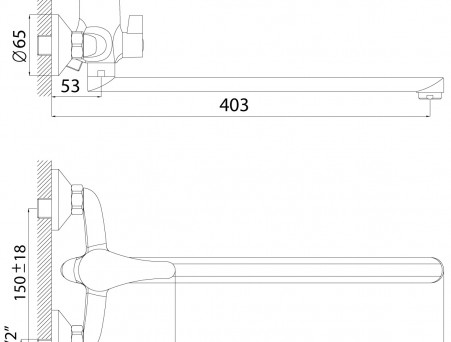 Смеситель Универсальный «Rossinka» A, Хром (A35-32)