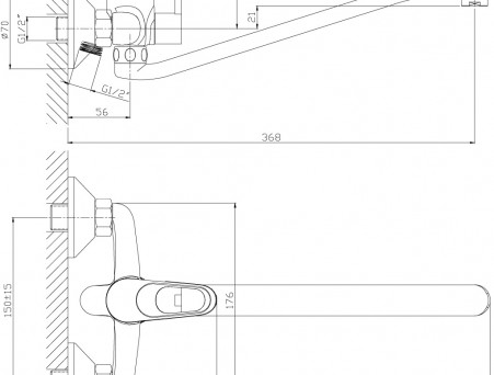 Смеситель Универсальный «Rossinka» B, Хром (B35-34)