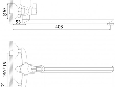 Смеситель Универсальный «Rossinka» B, Хром (B35-32)