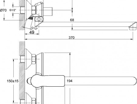 Смеситель Универсальный «Rossinka» RS27, Хром (RS27-33)