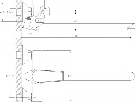 Смеситель Универсальный «Rossinka» RS28, Хром (RS28-33)